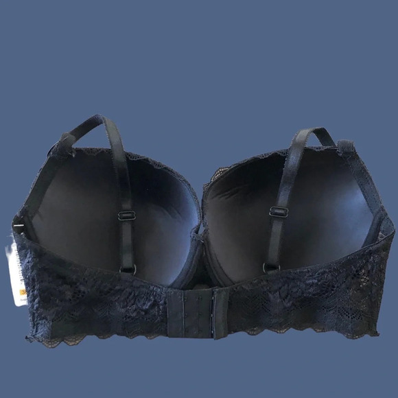NWT Rene Rofe Size 38DD Black Lace Underwire Bra Soft Lightly Padded B27071XH2 - Picture 2 of 5